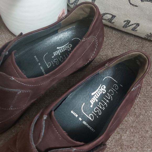 Semler Germany women's brown suede leather comfort walking shoes velcro - Picture 5 of 13